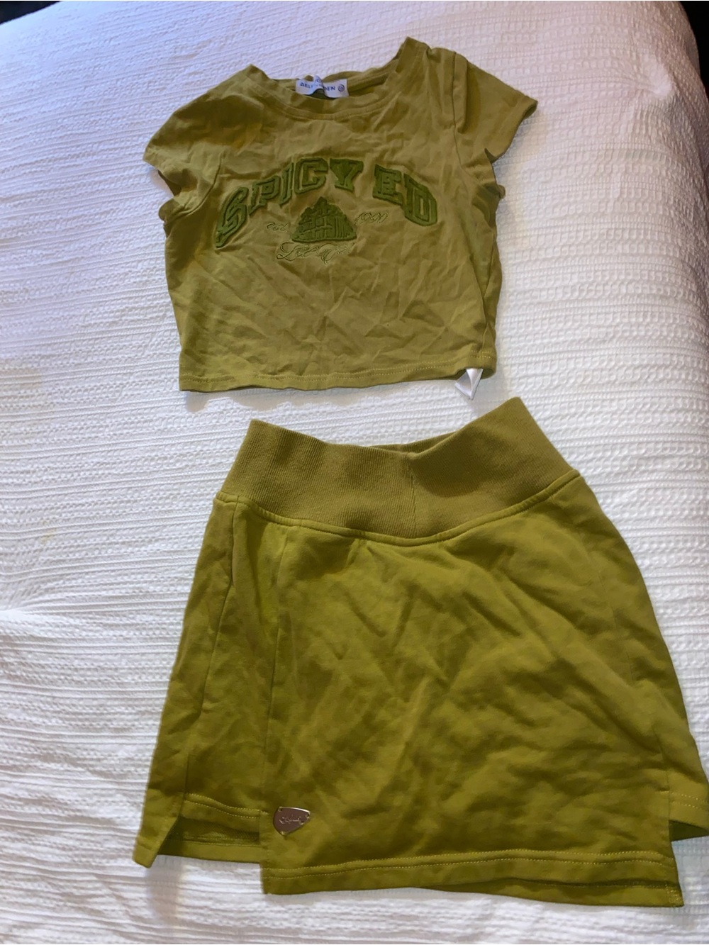 Aelfric Eden Olive Green Two-Piece Skirt Set